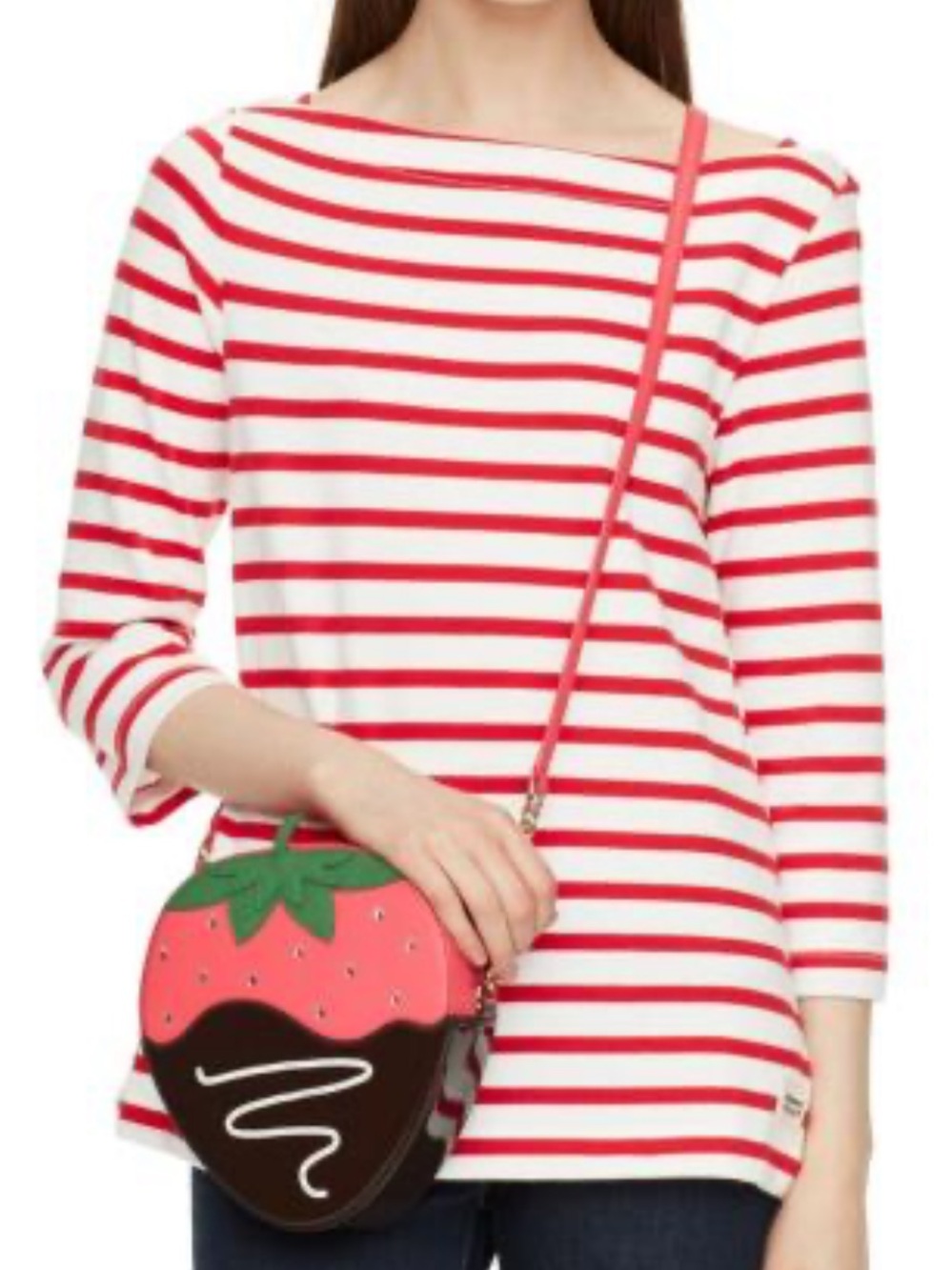 Kate Spade Rhinestoned Strawberry Chocolate-Dipped Crossbody Bag
